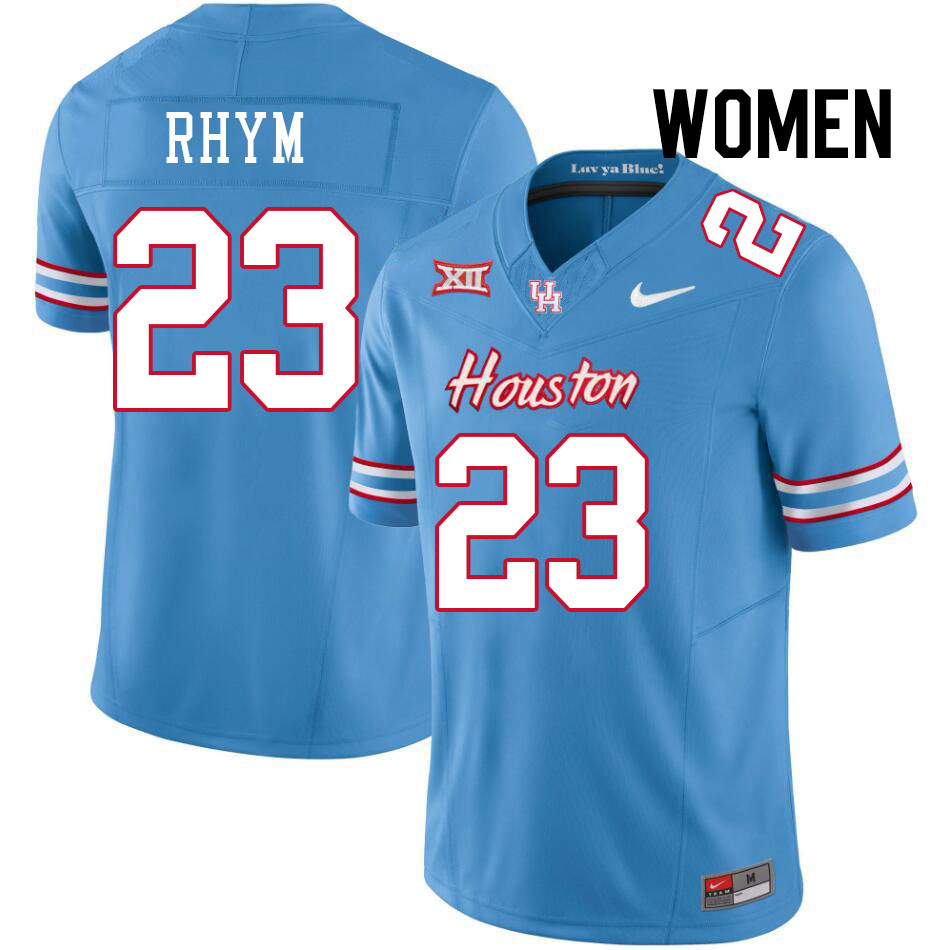 Women #23 JD Rhym Houston Cougars College Football Jerseys Stitched-Oilers